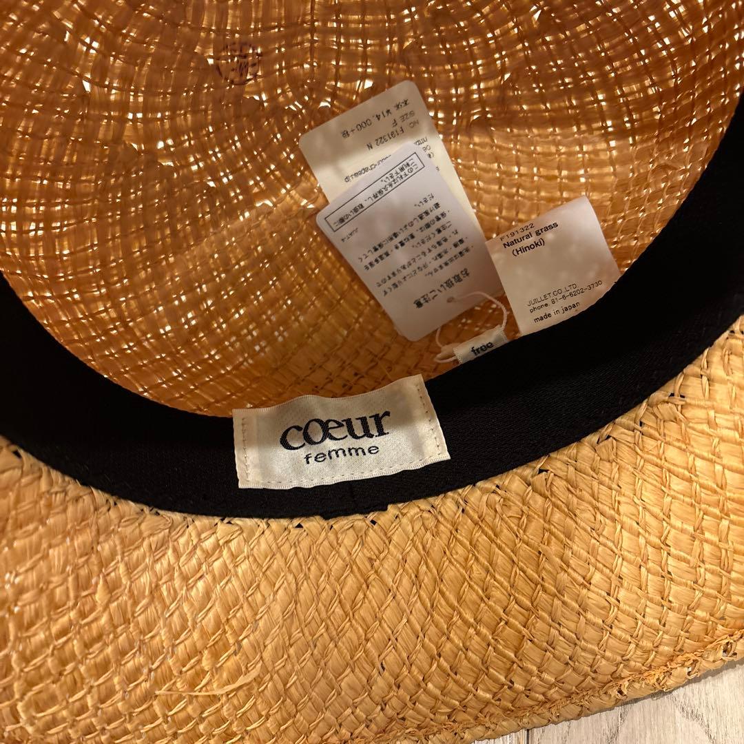 未使用ｃｏｅｕｒ　ｆｅｍｍｅ クールファム麦わら帽子 ヒノキ