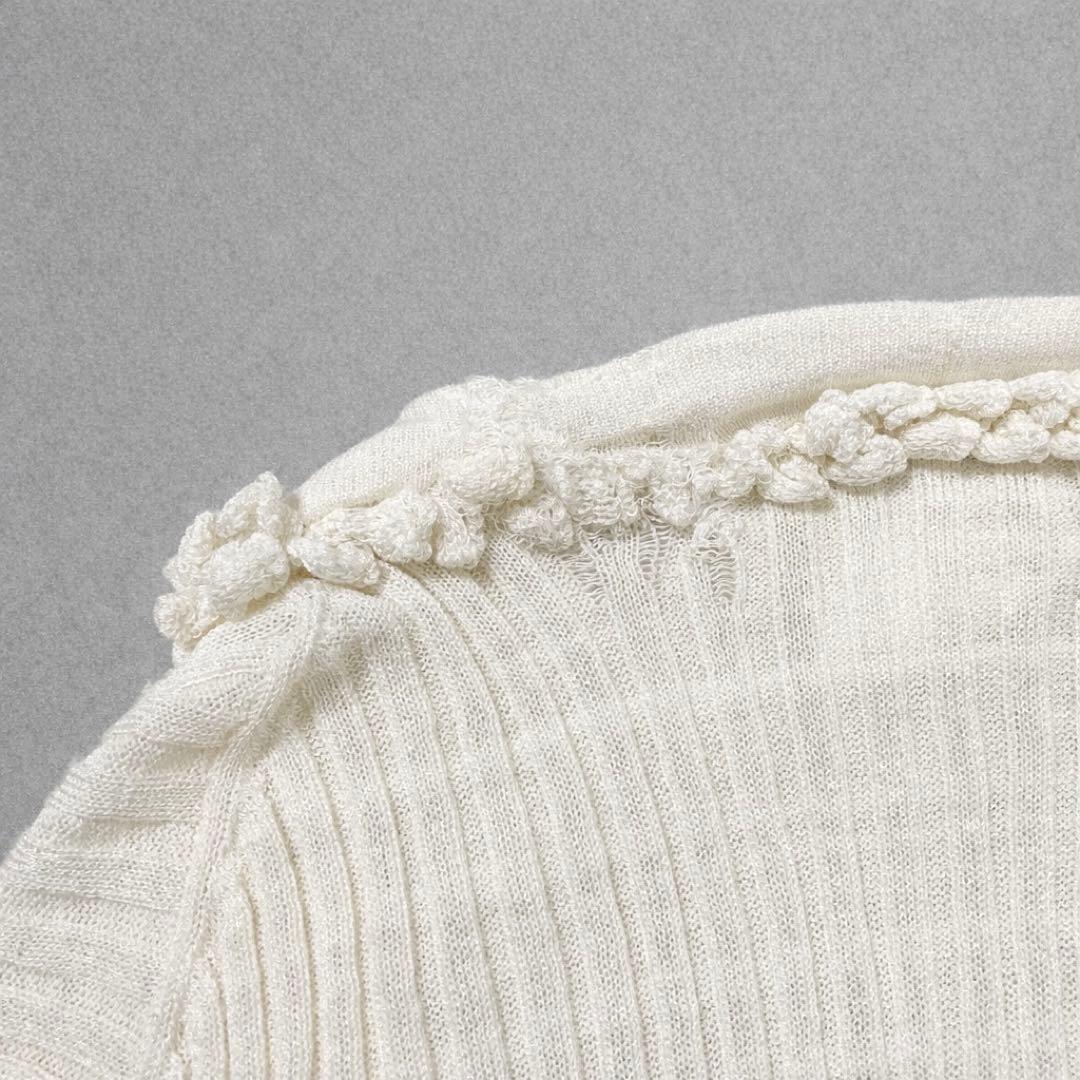 CHANEL シャネル ロングカーディガン アイボリー 40 ココボタン