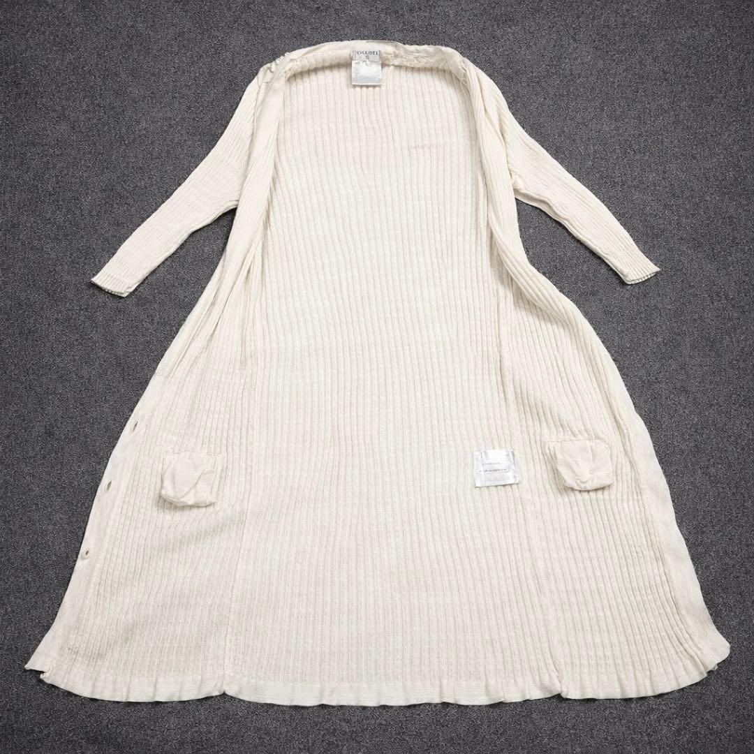 CHANEL シャネル ロングカーディガン アイボリー 40 ココボタン