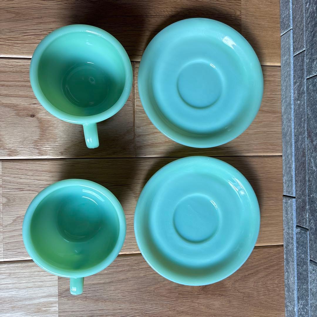 BUCO様ファイヤーキングパイ&サラダプレート2セット＋カップ＆ソーサー2セット