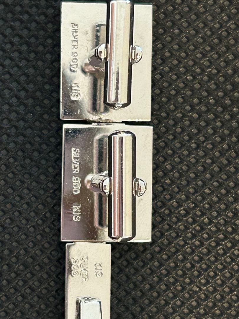 シルバー900 K18 ダイヤモンド付きカフリンクス