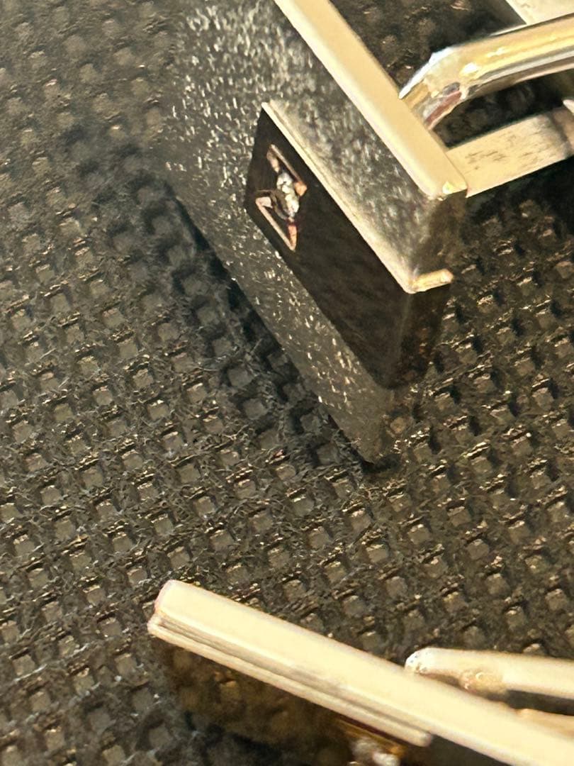 シルバー900 K18 ダイヤモンド付きカフリンクス