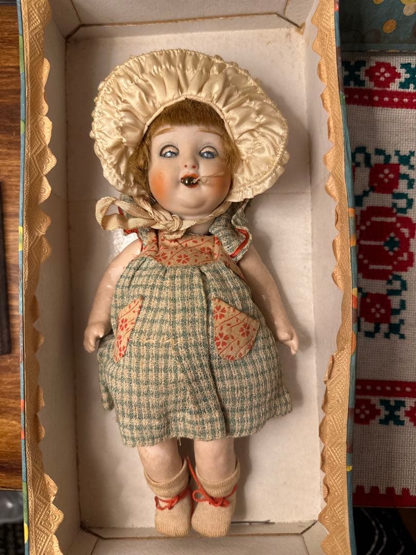 ド*ン様 山大 さくらビスク スリーピングドール（約24cm）昭和初期 戦前