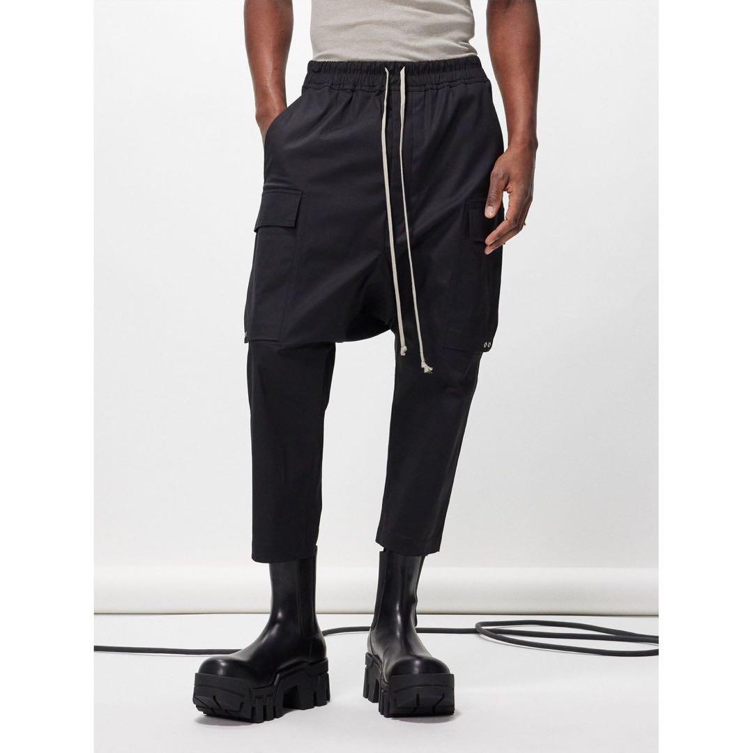 リックオウエンス 18AW クロップドサルエルカーゴパンツ