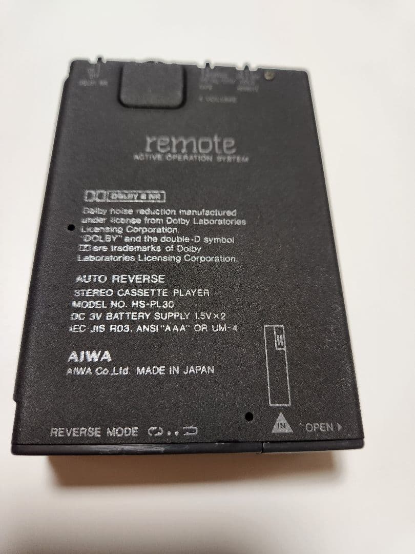 ジャンク　AIWA 　HS-PL30ポータブルカセットプレーヤーカセットデッキ