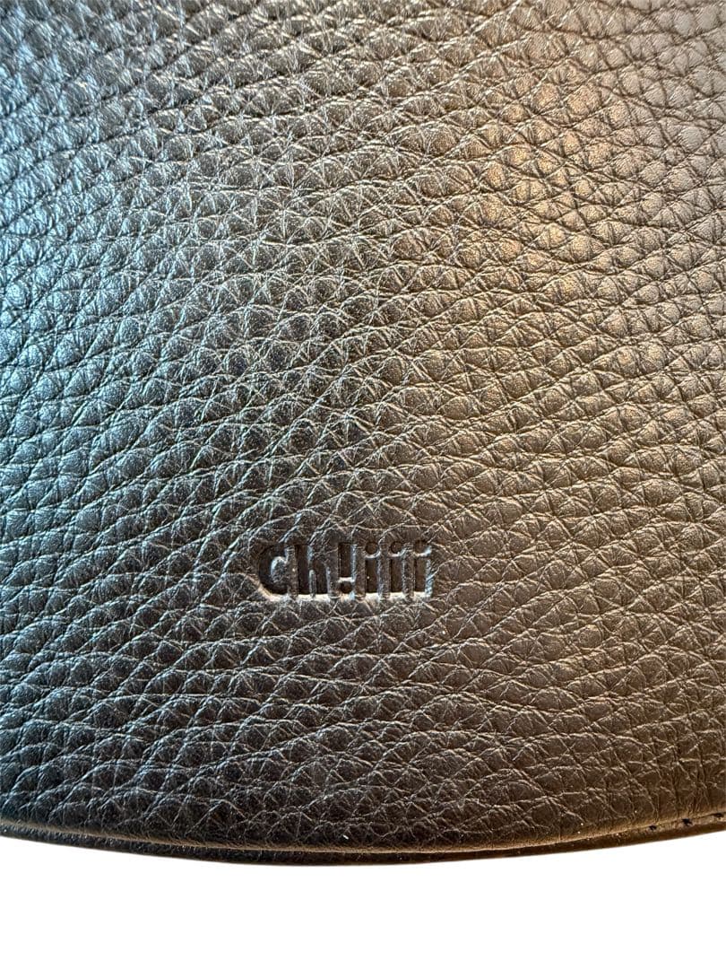 即購入可 ch!iii bag チーバッグ シュリンクレザー ボディバッグ 黒