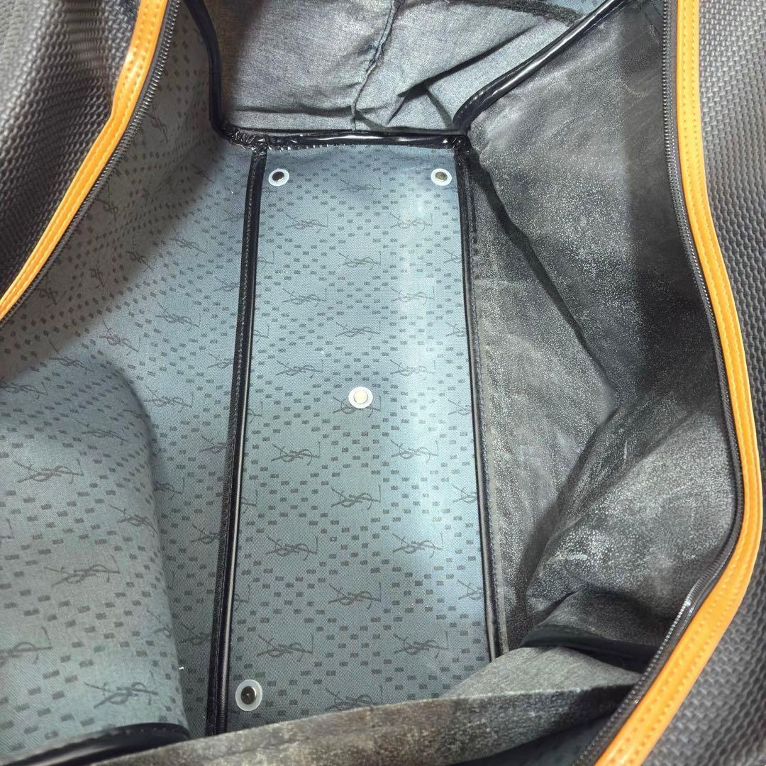 イヴサンローラン ボストンバッグ PVC 大容量 ヴィンテージ ロゴ 旅行バッグ