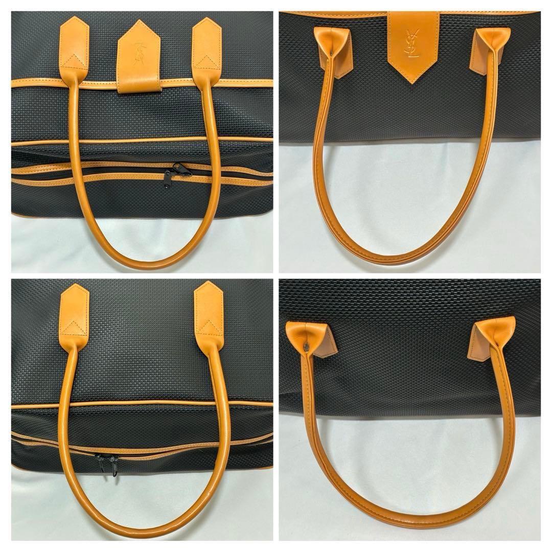 イヴサンローラン ボストンバッグ PVC 大容量 ヴィンテージ ロゴ 旅行バッグ