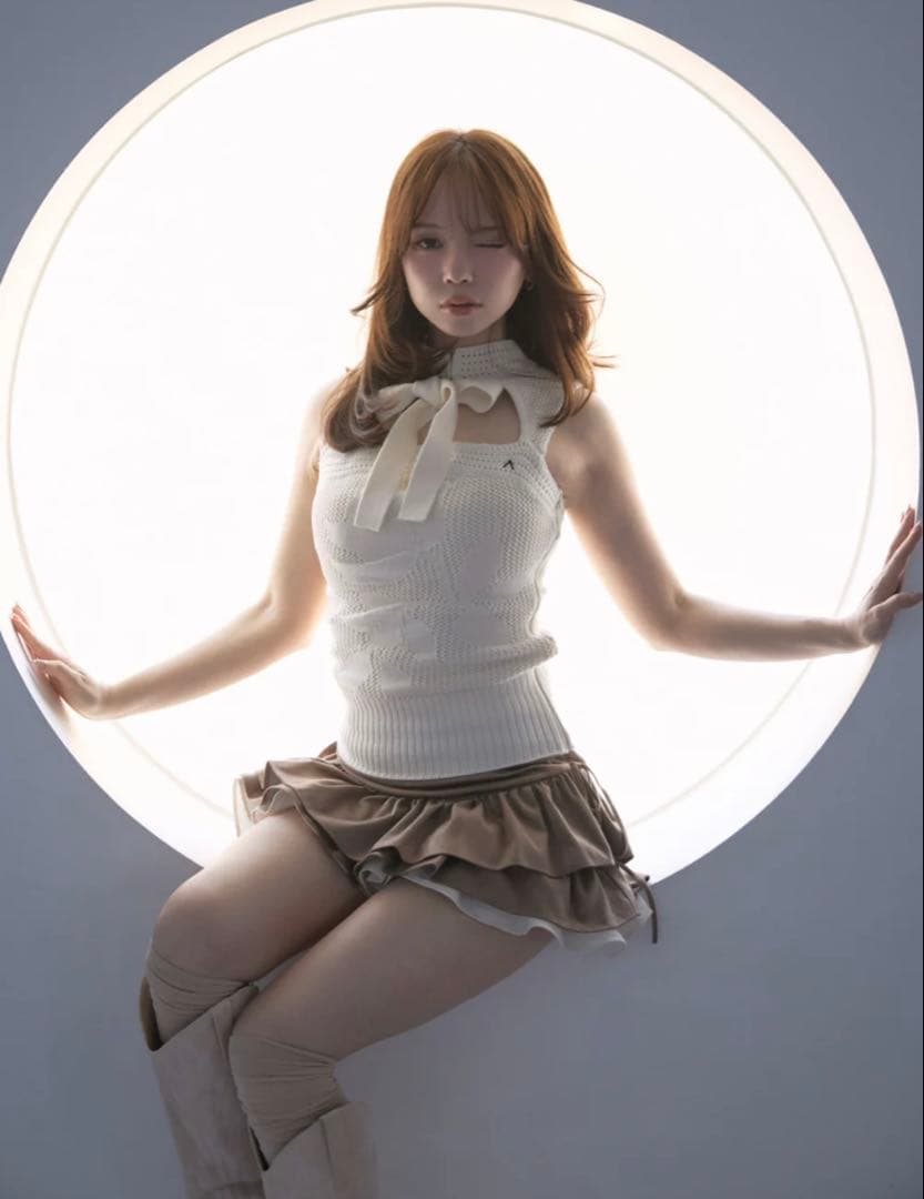 トップス andmary Violet ribbon tops white