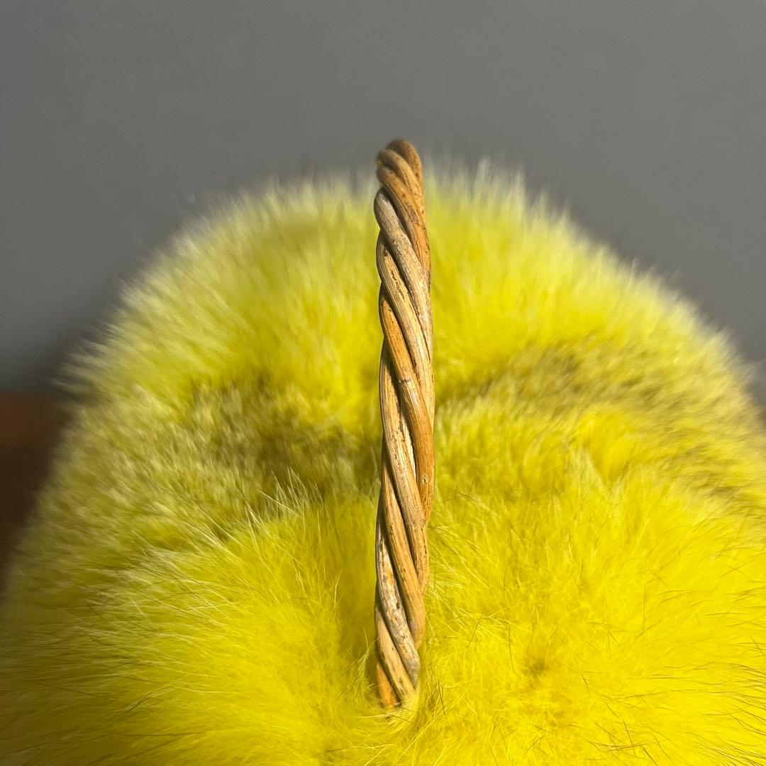 【美品】MANIMARIS マニマリス フォックスファーバスケット かごバッグ