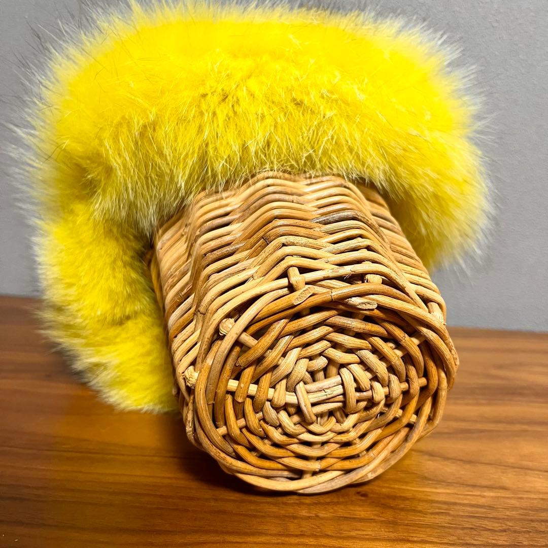 【美品】MANIMARIS マニマリス フォックスファーバスケット かごバッグ