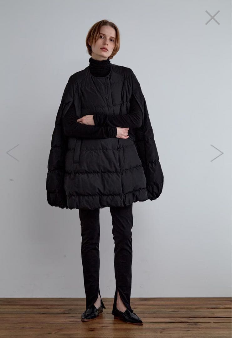 LE PHIL パッフィーダウンケープ ブラックsize0