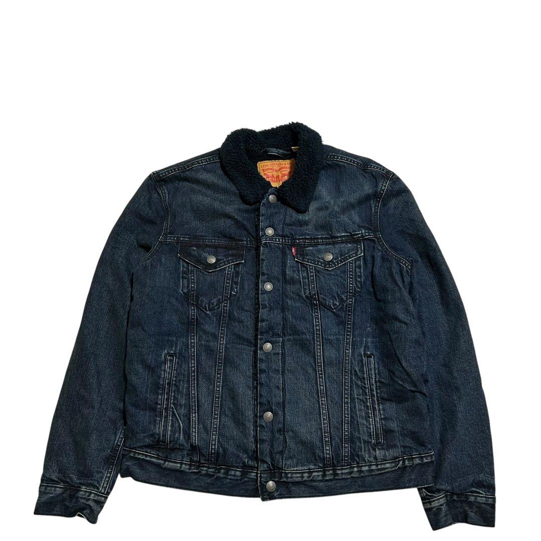 リーバイス　ボア　デニムジャケット　ネイビー　サイズL