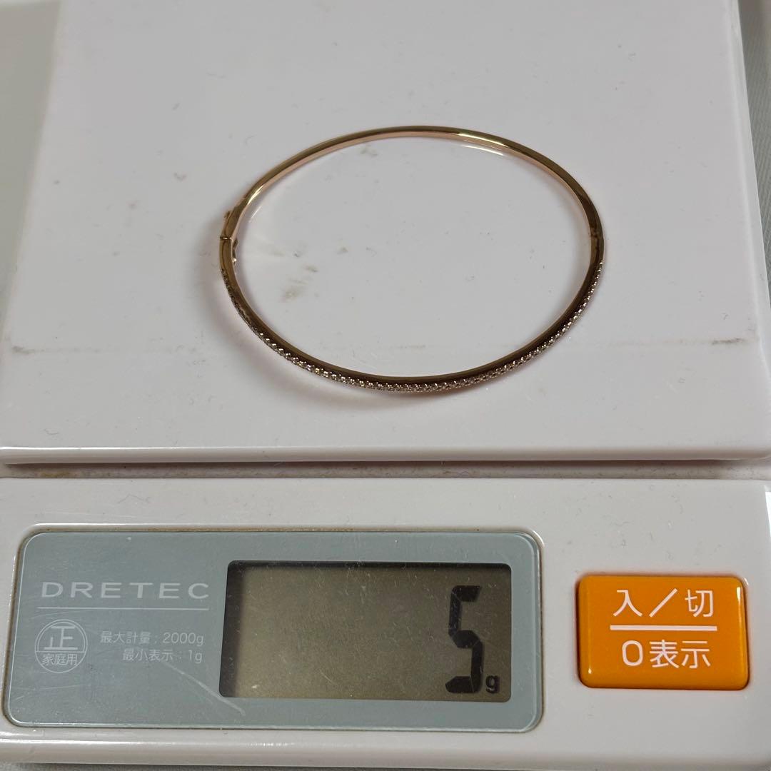 ダイヤモンド K18PG バングル ピンクゴールド