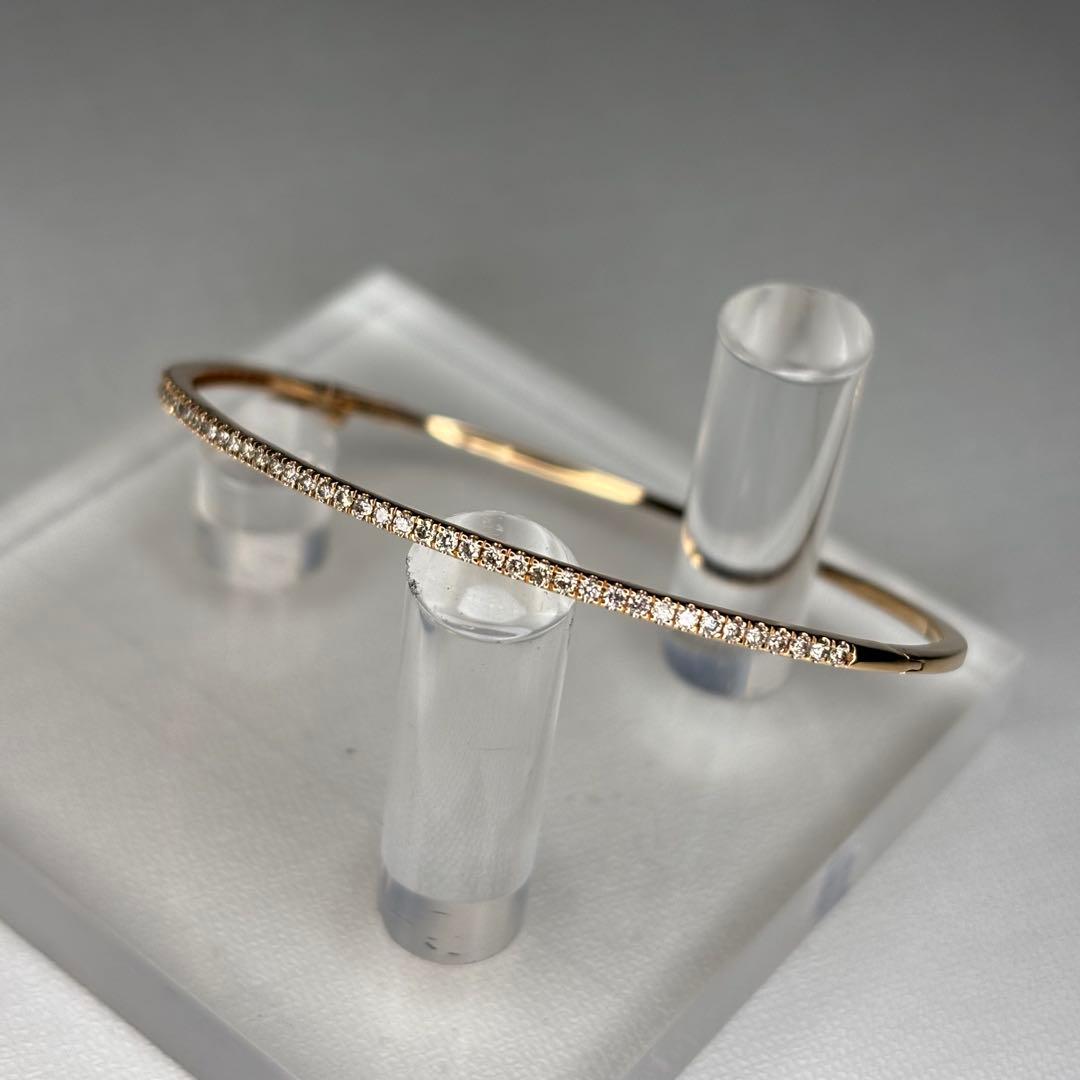 ダイヤモンド K18PG バングル ピンクゴールド