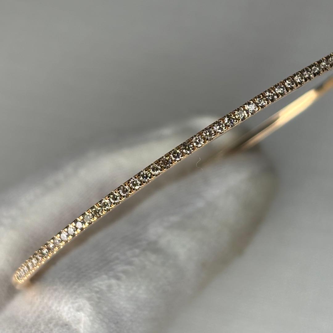 ダイヤモンド K18PG バングル ピンクゴールド