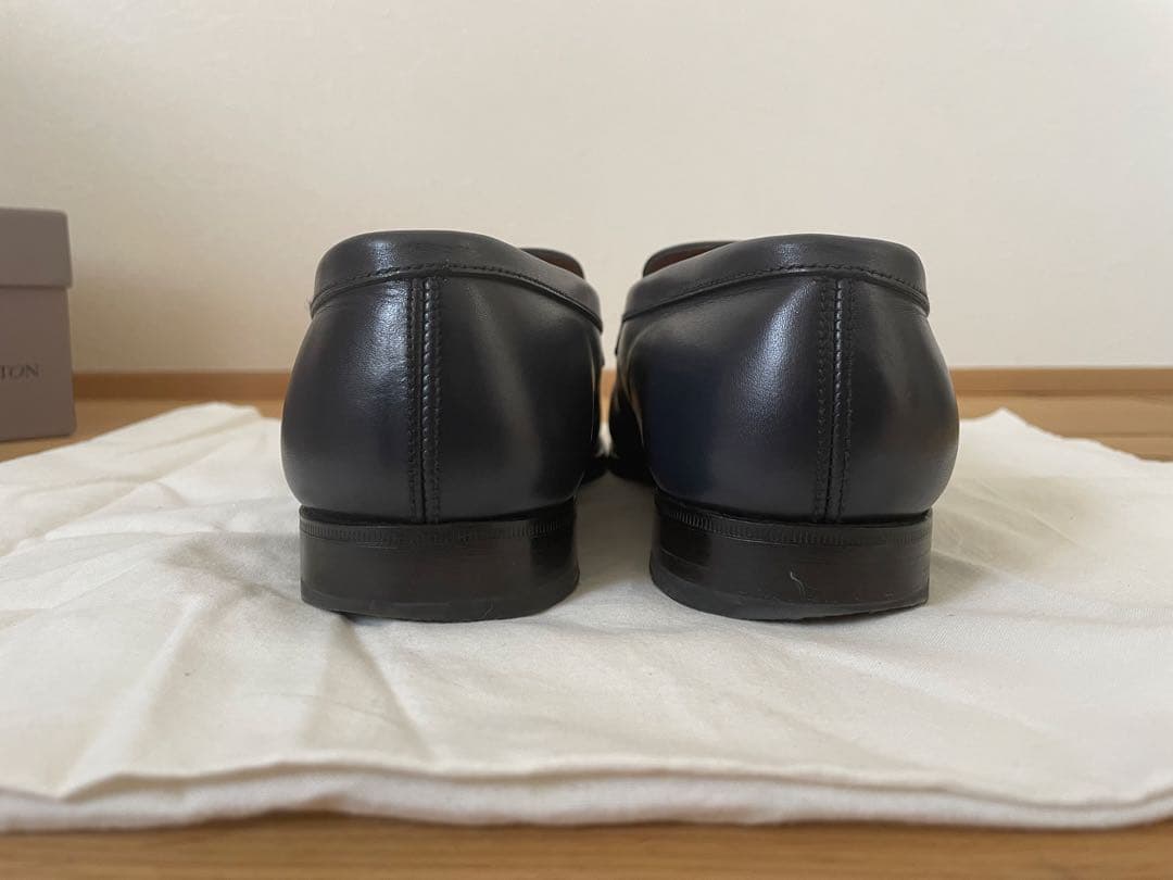 JM WESTON ネイビー レザー ローファー フラットシューズ　25cm