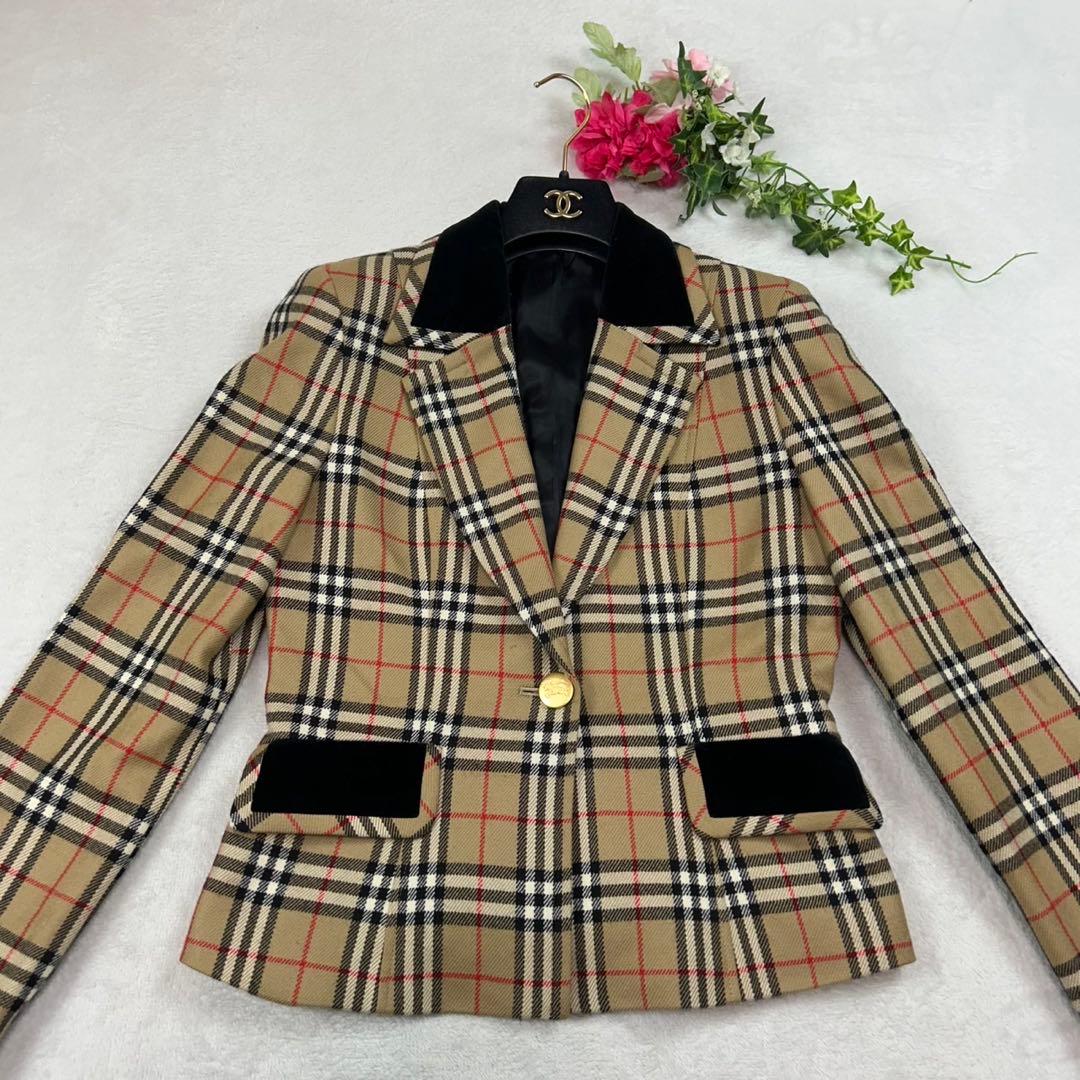 K714 美品 M バーバリーブルーレーベル テーラードジャケット レディース