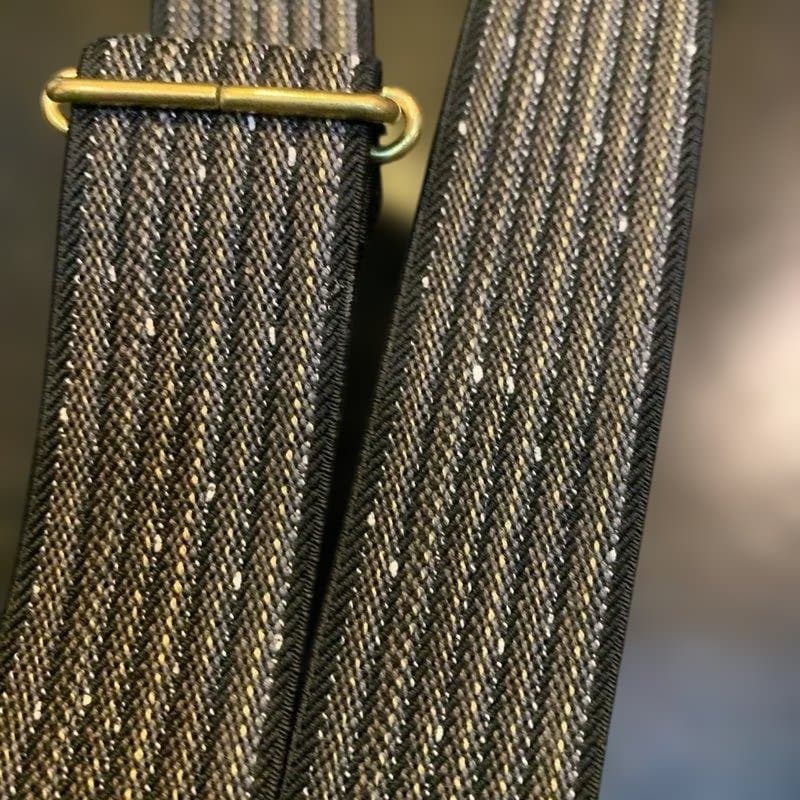 アートブラウン社　クロムエクセルレザー使用　サスペンダー　モク黒/黒