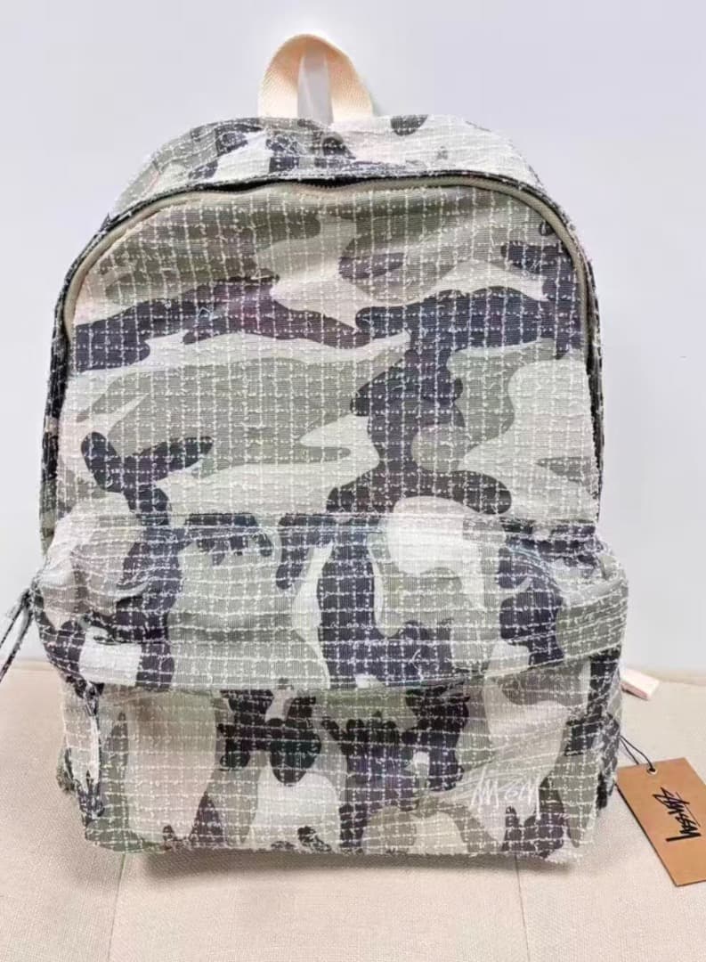 Stussy Needle Punch 迷彩柄 キャンバスリュック 48×38