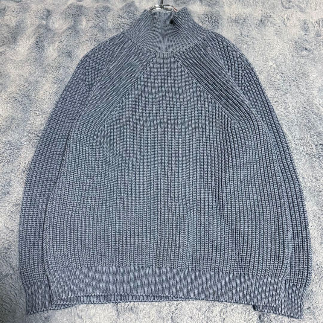BATONER ブルーグレー タートルネックニット サイズ2 シグネチャー M