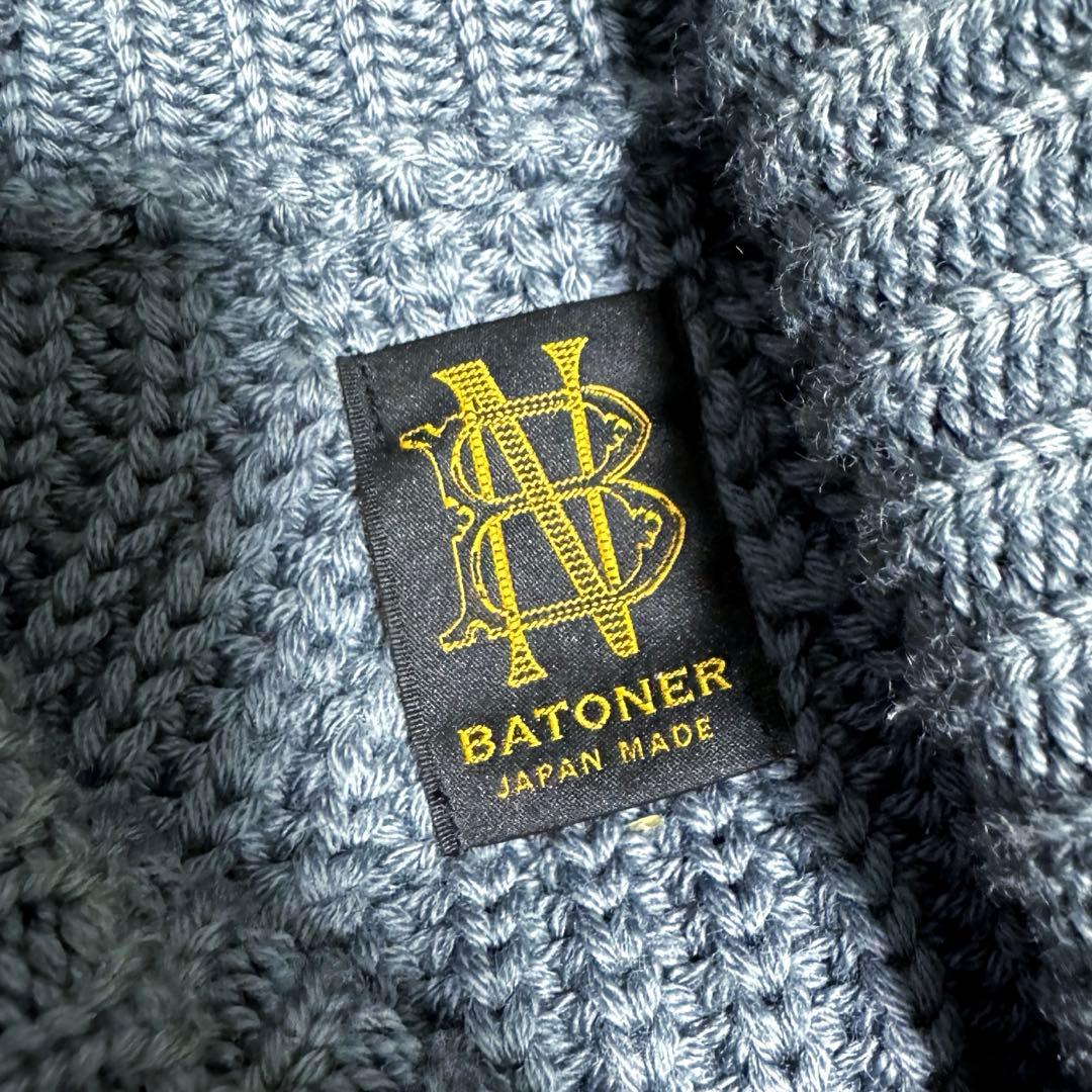 BATONER ブルーグレー タートルネックニット サイズ2 シグネチャー M