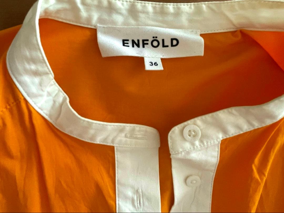 ENFÖLD ロングワンピース 36 オレンジ・グレー