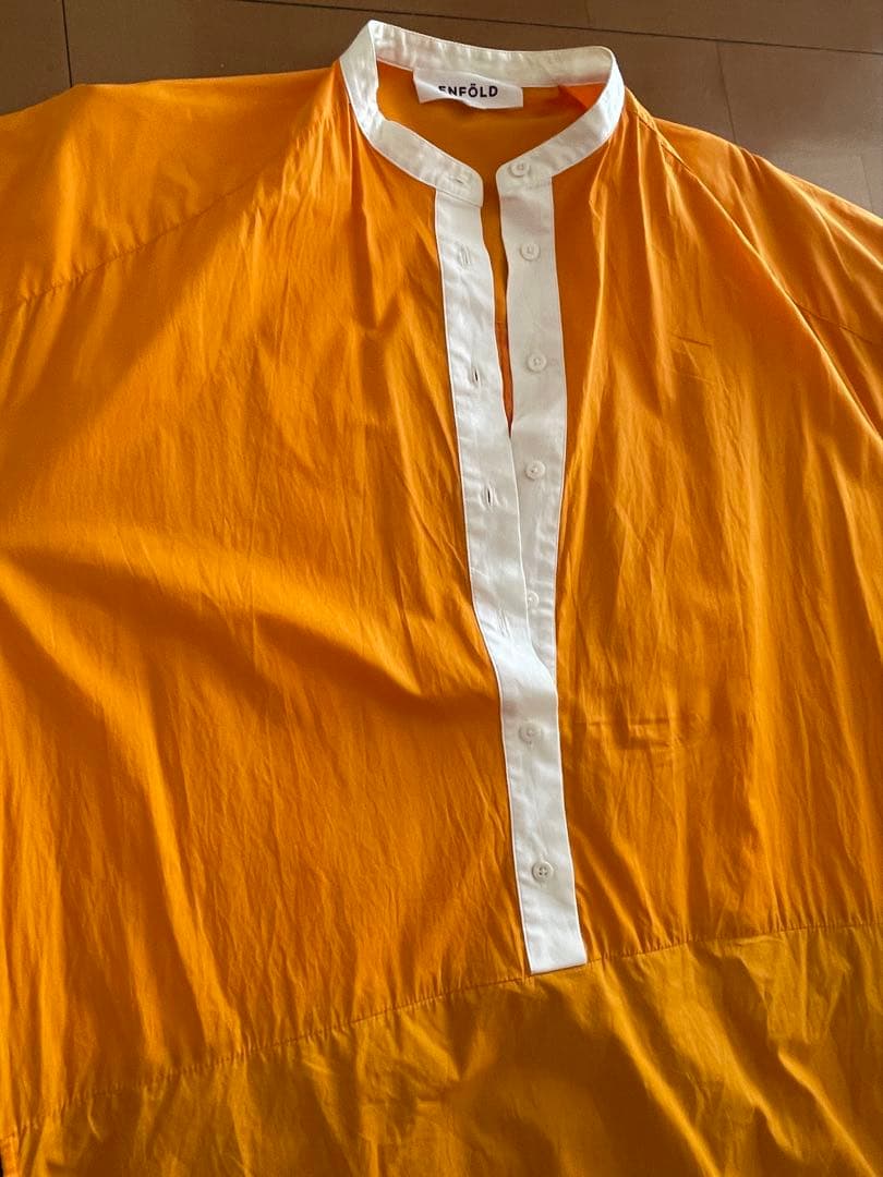 ENFÖLD ロングワンピース 36 オレンジ・グレー