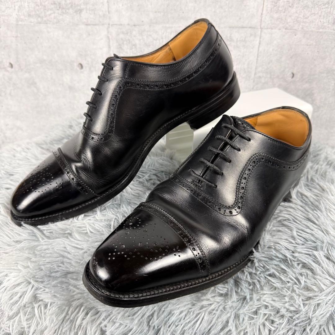 美品 SCOTCH GRAIN ストレートチップ メダリオン 黒 26cm 革靴