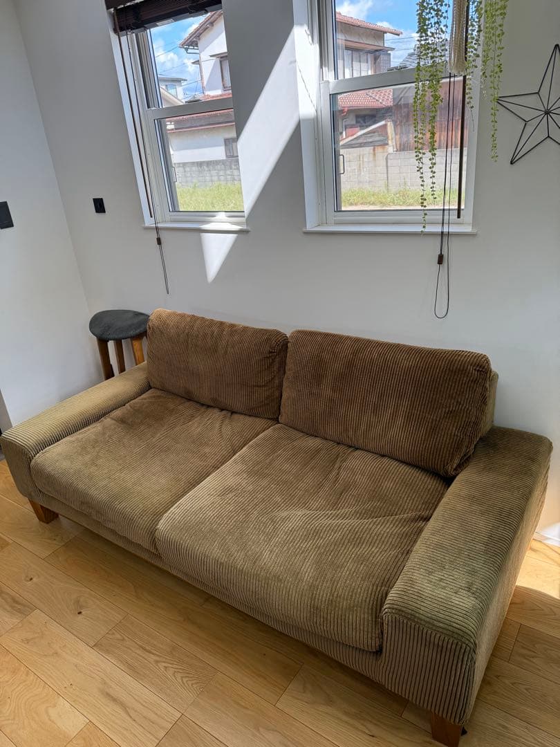 Re:CENOリセノ folk 3人掛けソファ　コーデュロイ　キャメル