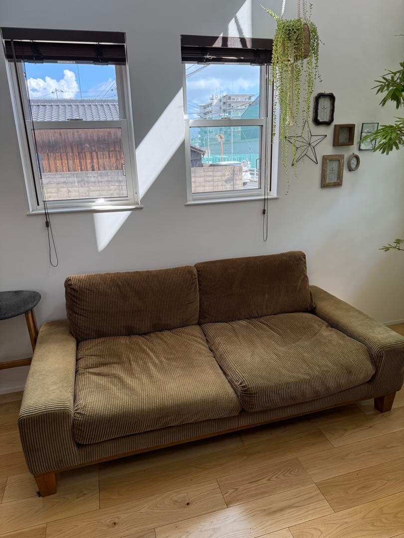 Re:CENOリセノ folk 3人掛けソファ　コーデュロイ　キャメル