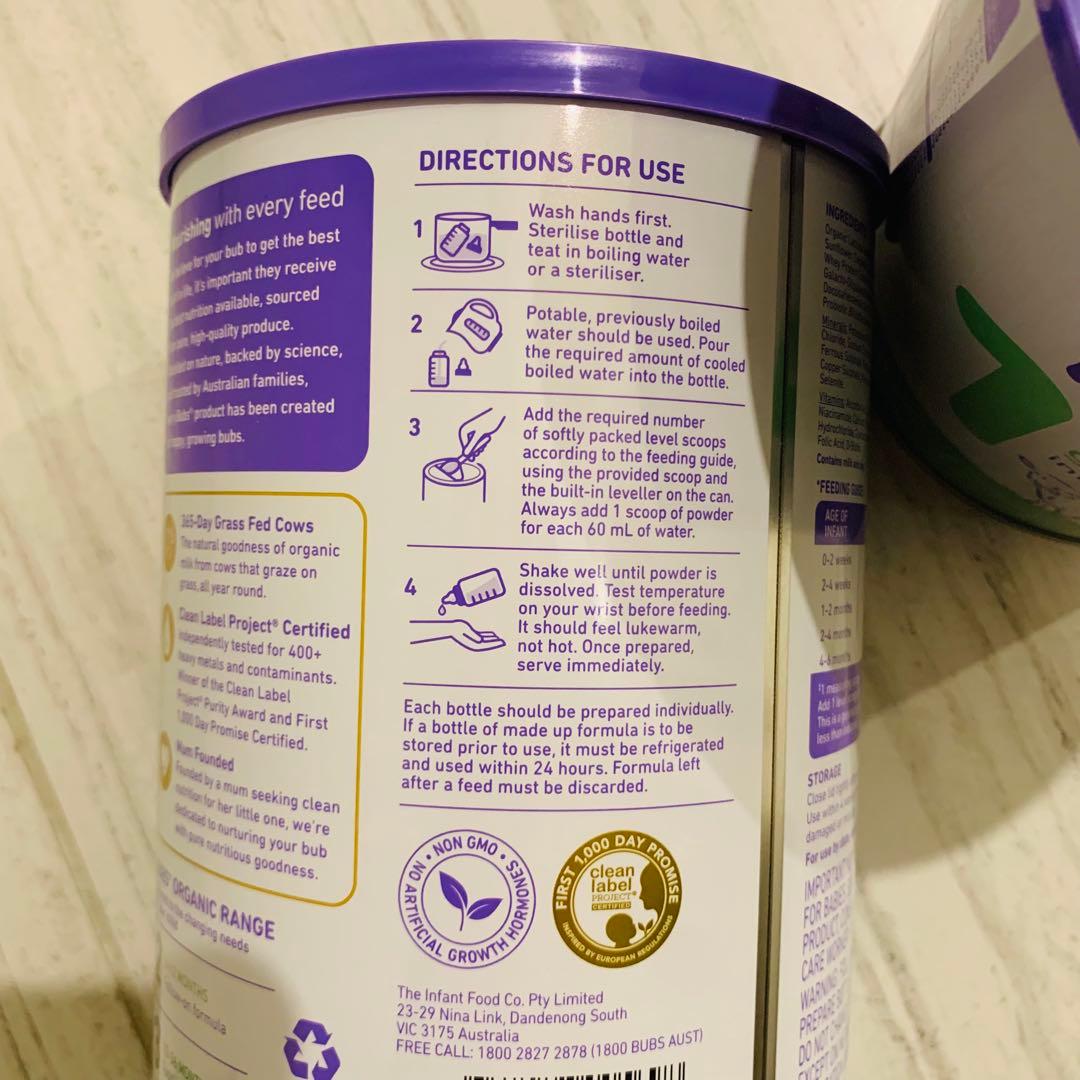 専用⭐︎【New缶】Bubs バブズ牛の粉ミルクス テップ1(0ヶ月〜6ヶ月)4缶