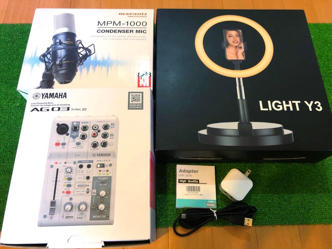 ミキサー　YAMAHA AG03mk2 マイクとリングライト付き