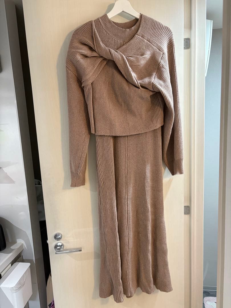 natural couture 前後2wayクロスリボンニットワンピース