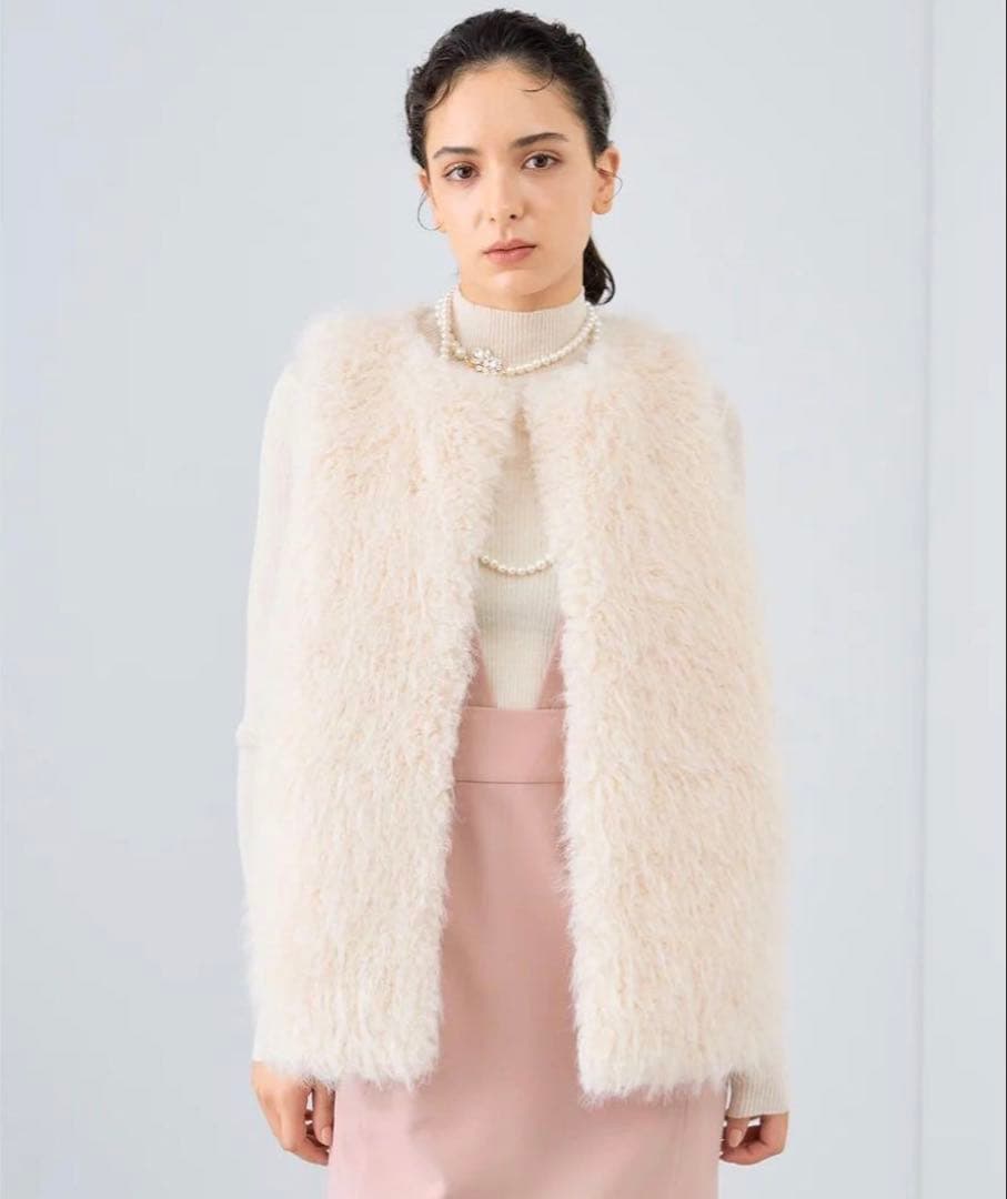 ANAYI ☆2023AWフェイクファージレ　オフホワイト