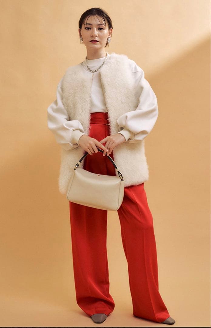 ANAYI ☆2023AWフェイクファージレ　オフホワイト