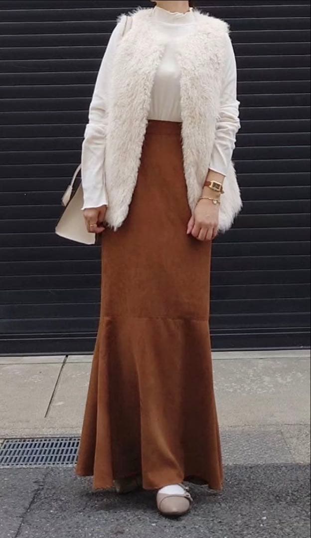 ANAYI ☆2023AWフェイクファージレ　オフホワイト