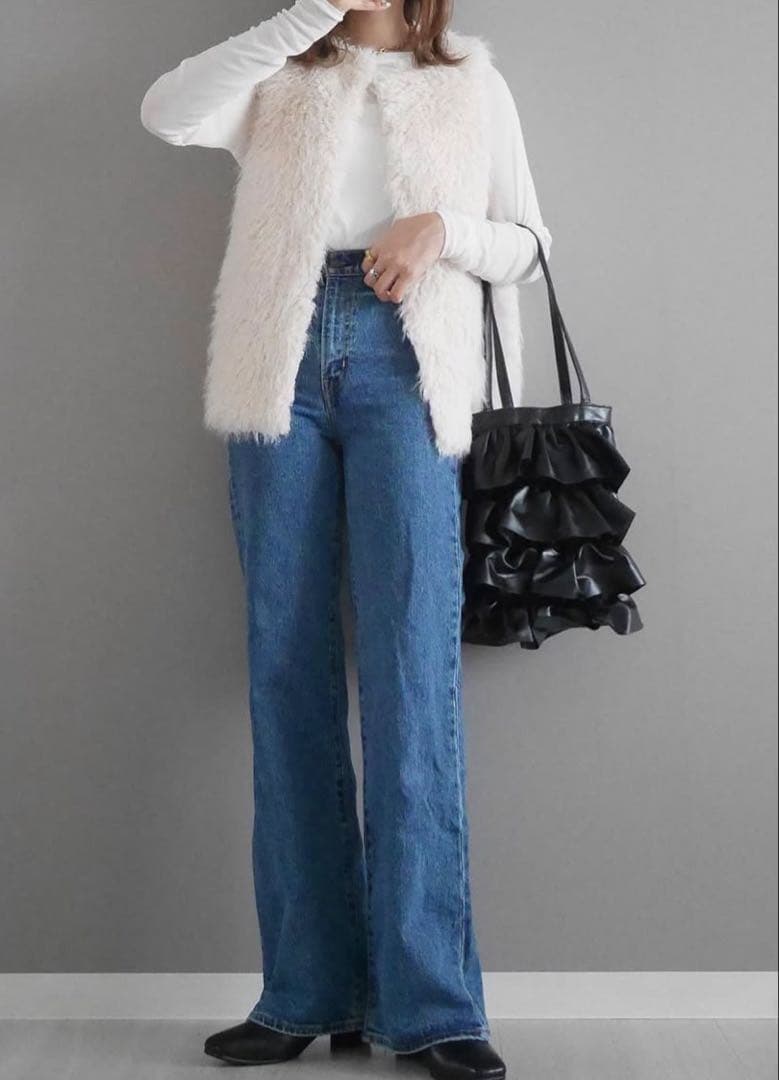 ANAYI ☆2023AWフェイクファージレ　オフホワイト