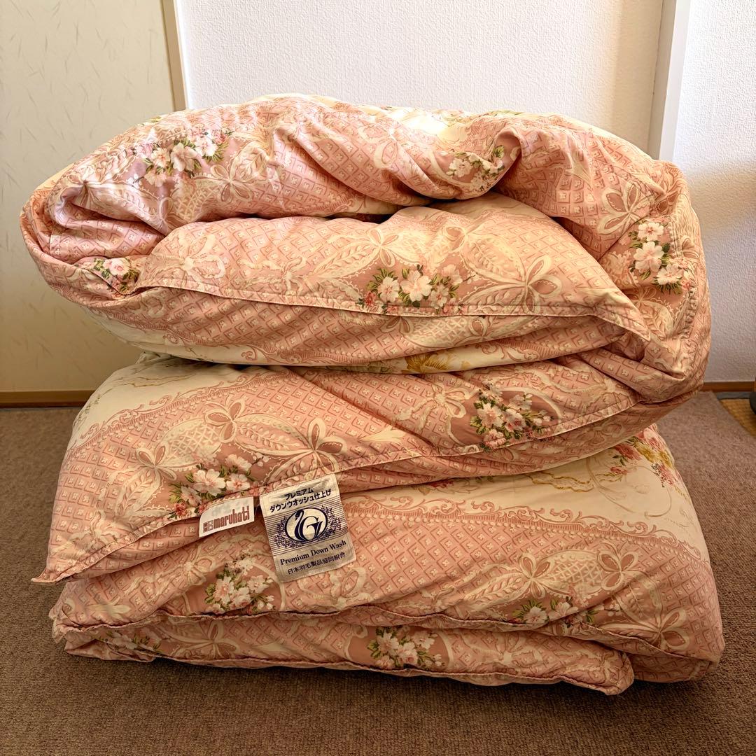 【極寒対応】丸八真綿 ソワリー羽毛布団 1.5kgシングルかさ増しリフォーム済み