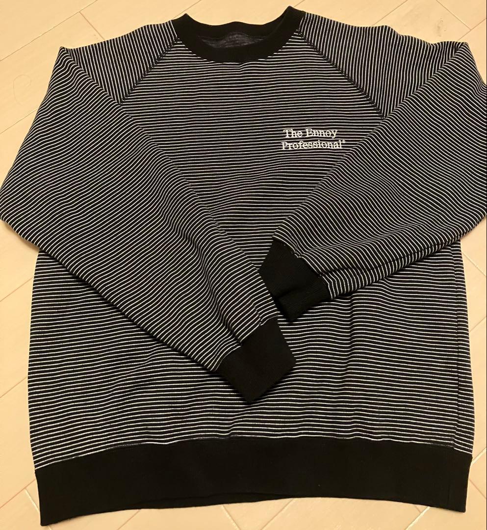 ENNOY Border Crew Neck Sweat 黒 S