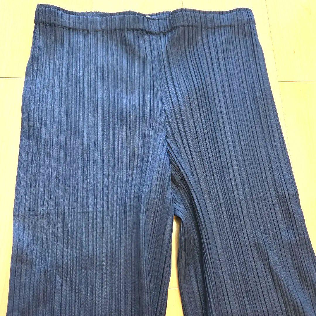 PLEATS PLEASE プリーツワイドパンツ ネイビー