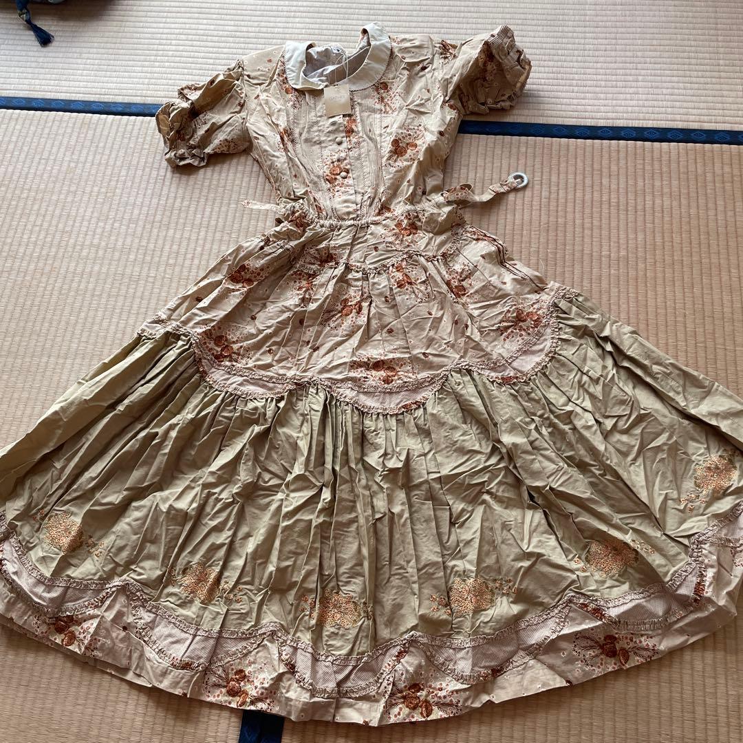 新品未使用品 希少カネコイサオ バラブーケフラワープリント ロングワンピース