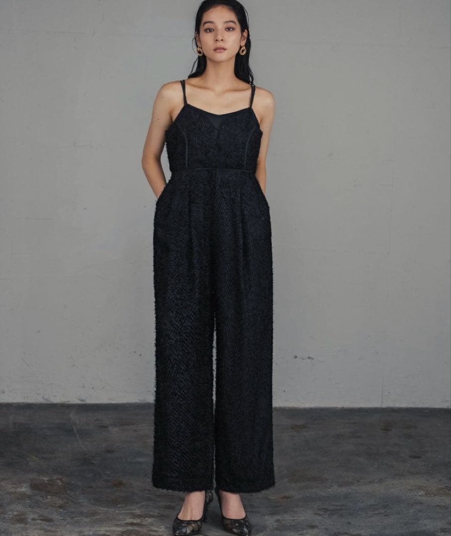 出品終了‼️新作シャギーオールインワンドレス パンツドレス ワイドパンツ 結婚式