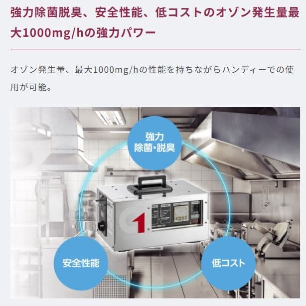 オゾン発生器 剛腕 GWD-1000TR2 除菌 脱臭 食品管理 24時間タイマ