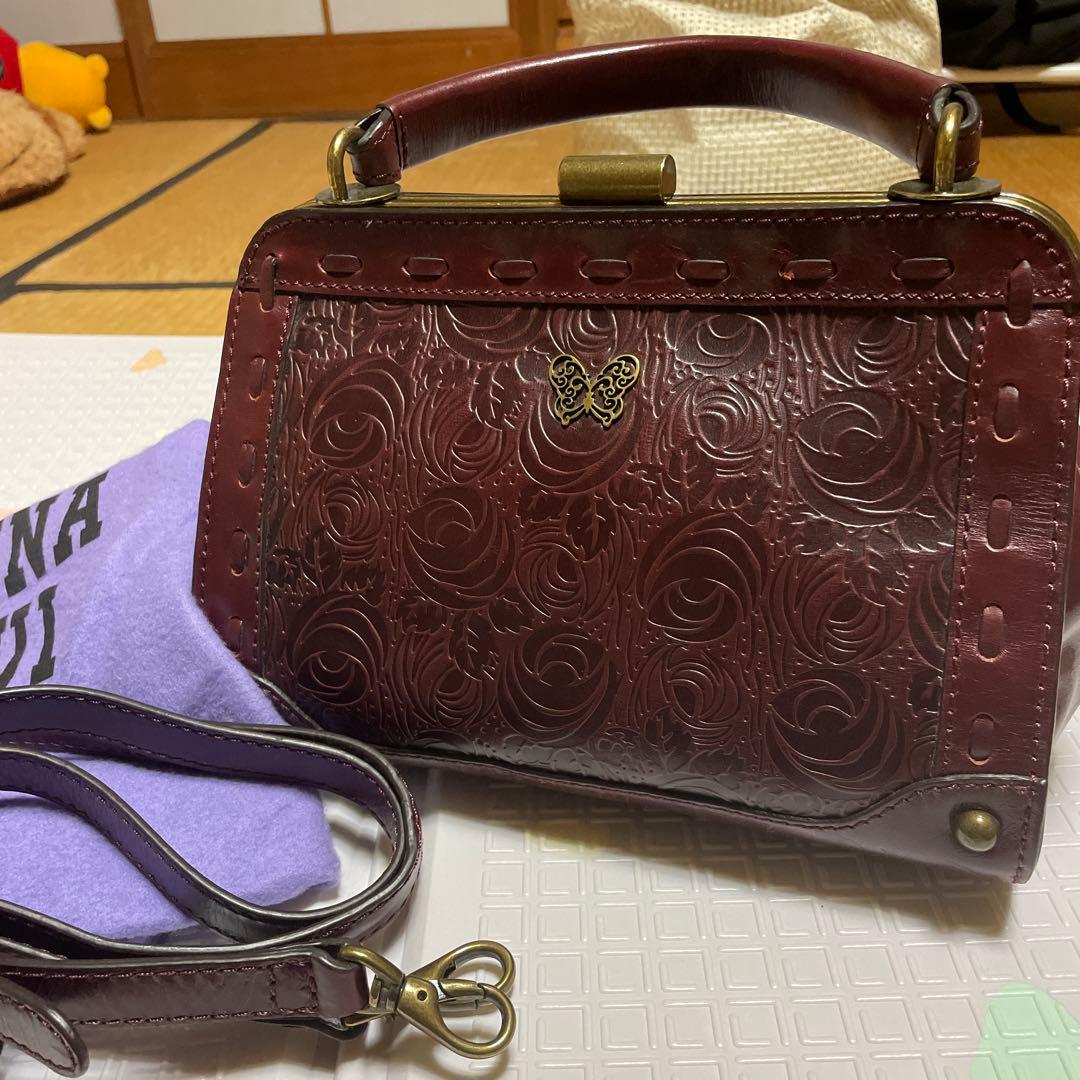 ANNA SUI ショルダーバッグ ハンドバッグ 2way レザー がま口