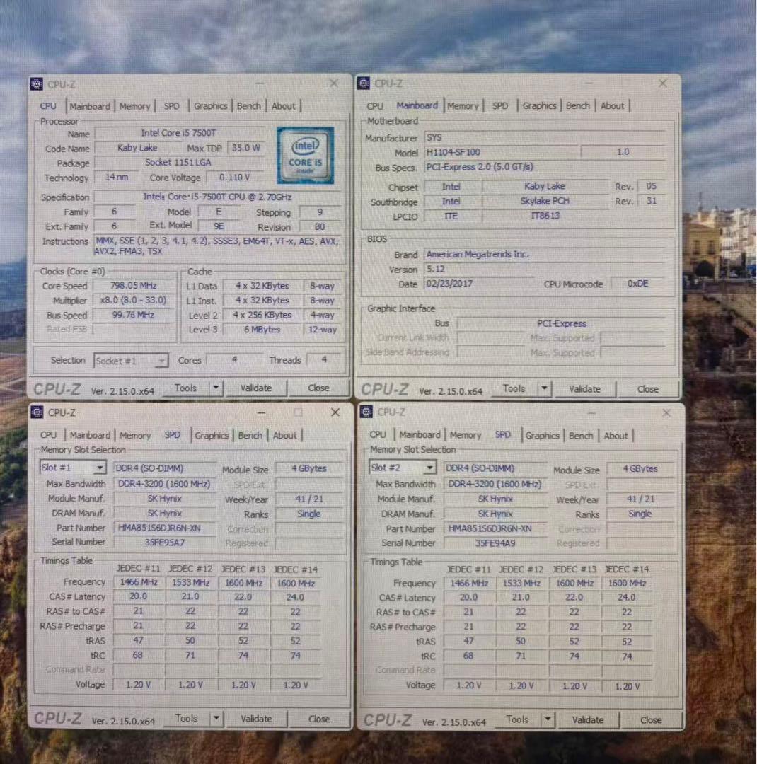 小型PC/i5-7500T/8GB/SSD128GB/HDD1TB/Office