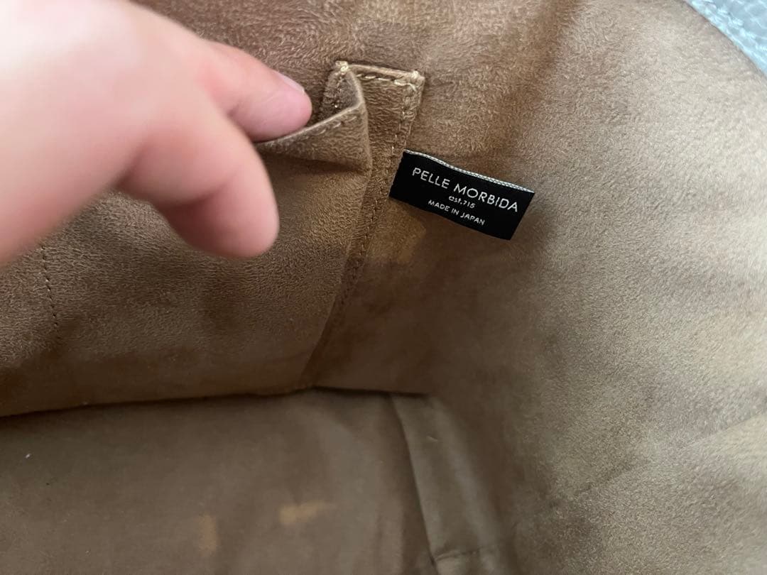 【美品】PELLE MORBIDA グレー レディース　レザートートバッグ