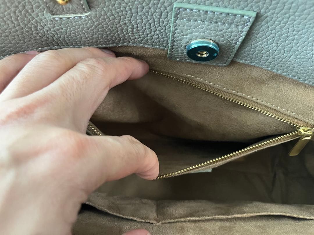 【美品】PELLE MORBIDA グレー レディース　レザートートバッグ