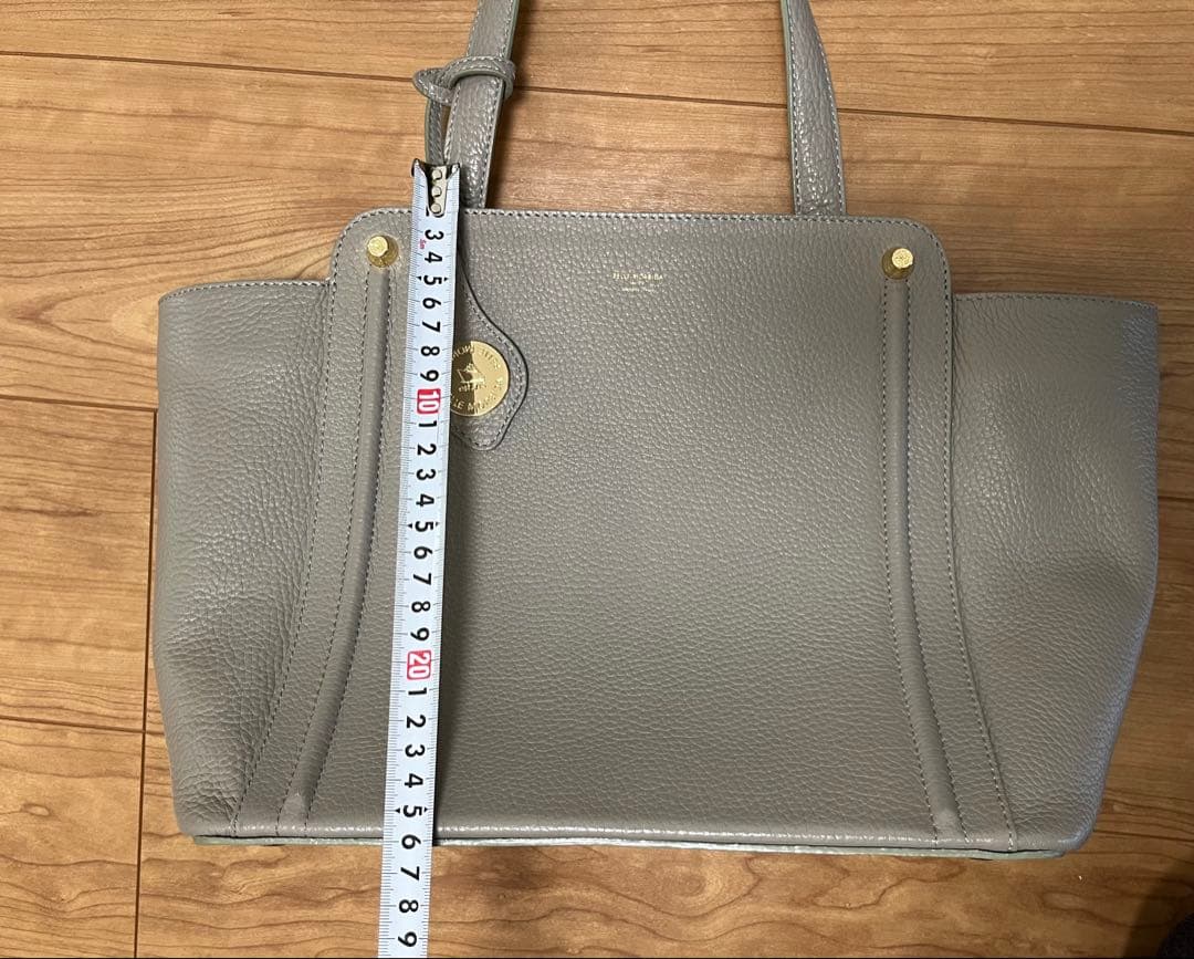 【美品】PELLE MORBIDA グレー レディース　レザートートバッグ