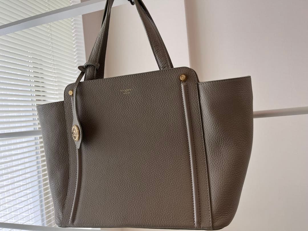 【美品】PELLE MORBIDA グレー レディース　レザートートバッグ